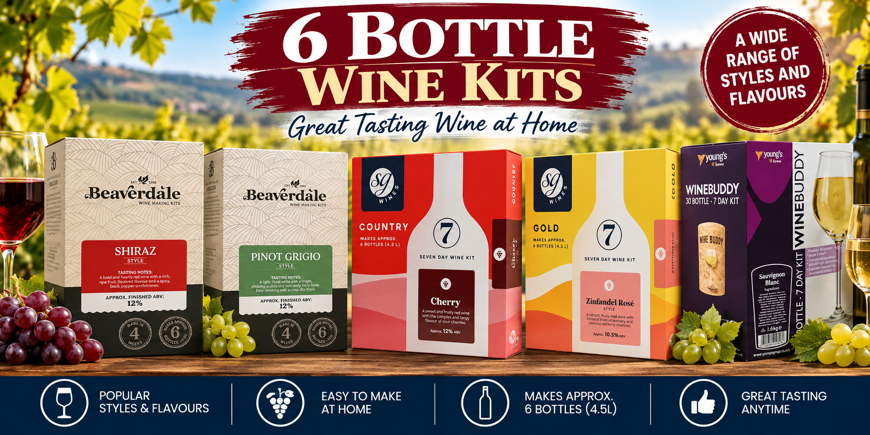6 Bottle Wine Kits Range
