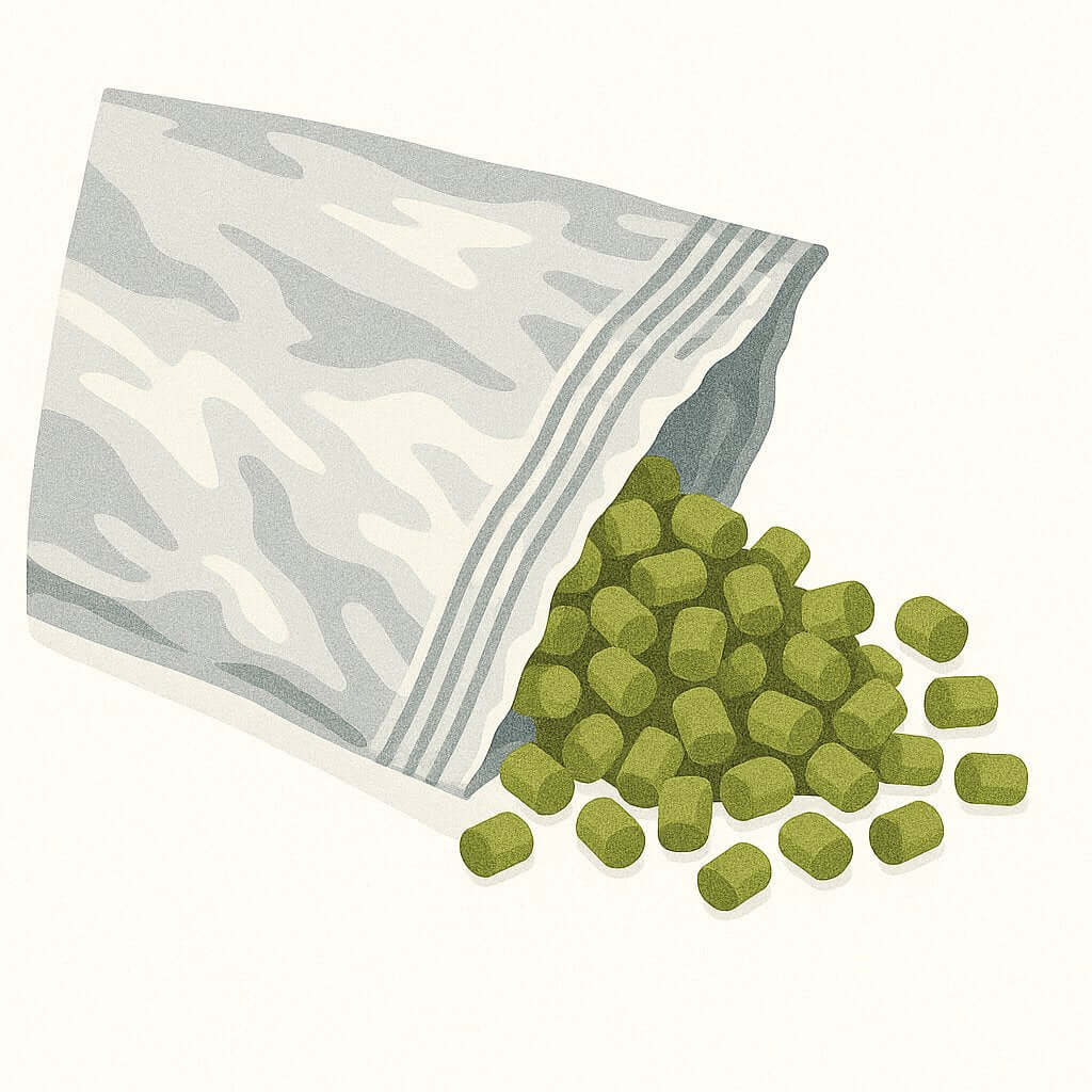 Hops pellets and Leaf ideal for homebrewing craft beer.