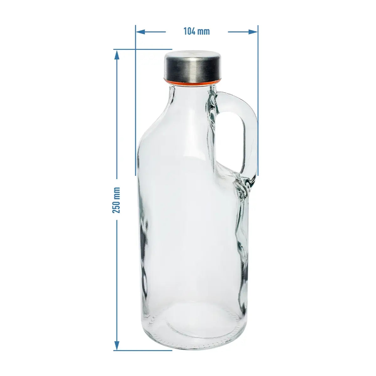 Browin 1ltr Glass Bottle with Cap Size