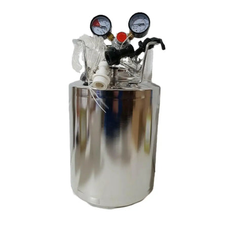 Beer Keg 12 litres Starter Kit - Tap - Regulator - Fittings with pressure gauges and fittings on stainless steel kegs.