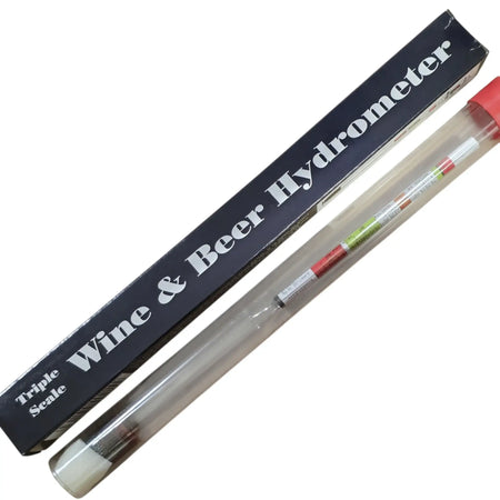 Better Brew Wine & Beer Hydrometer in packaging, showing precision triple scale for fermentation monitoring.