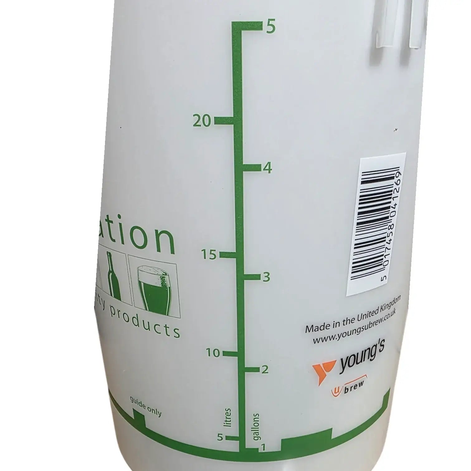 25 Litre Fermenter Bucket with Lid and Grommet markings