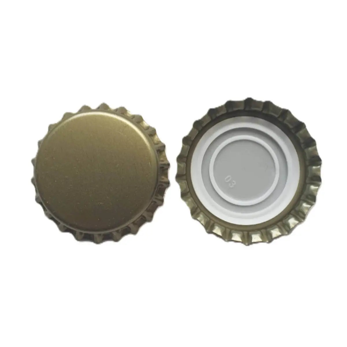 29mm Crown Caps Gold x 1000 pack of high-quality crown caps for Champagne-style bottles.