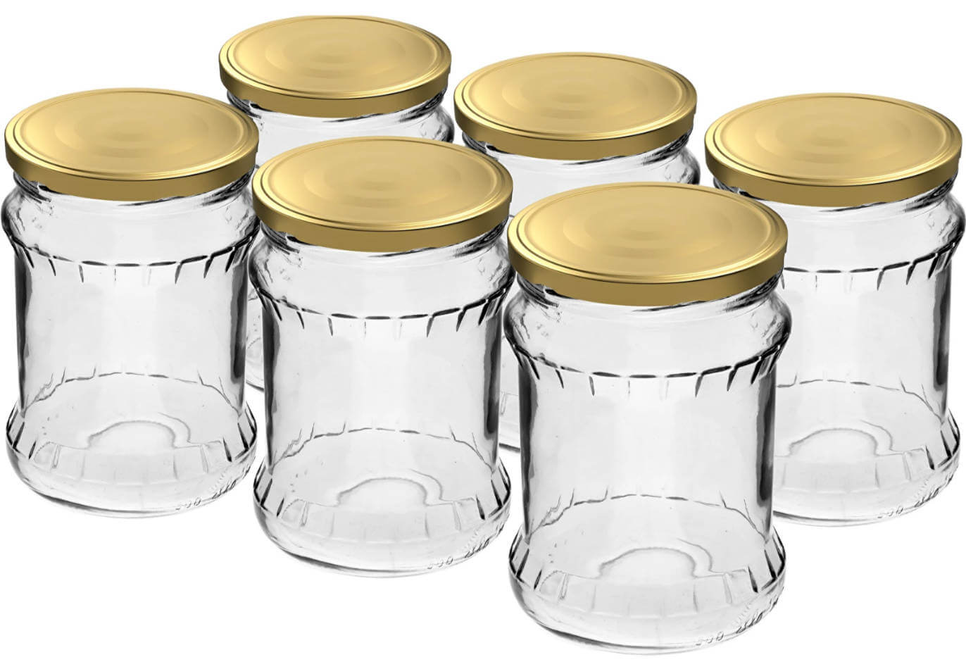 500ml Fisz Fluted Jar with Golden Lid x 6 | Browin | The Home Brew Shop | 132522
