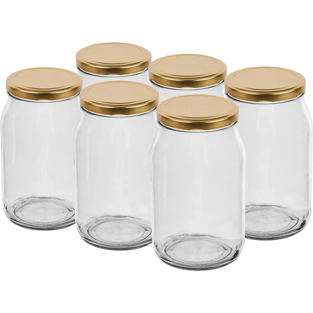 900ml Twist off Lid Jar Gold Lid x 6 | Browin