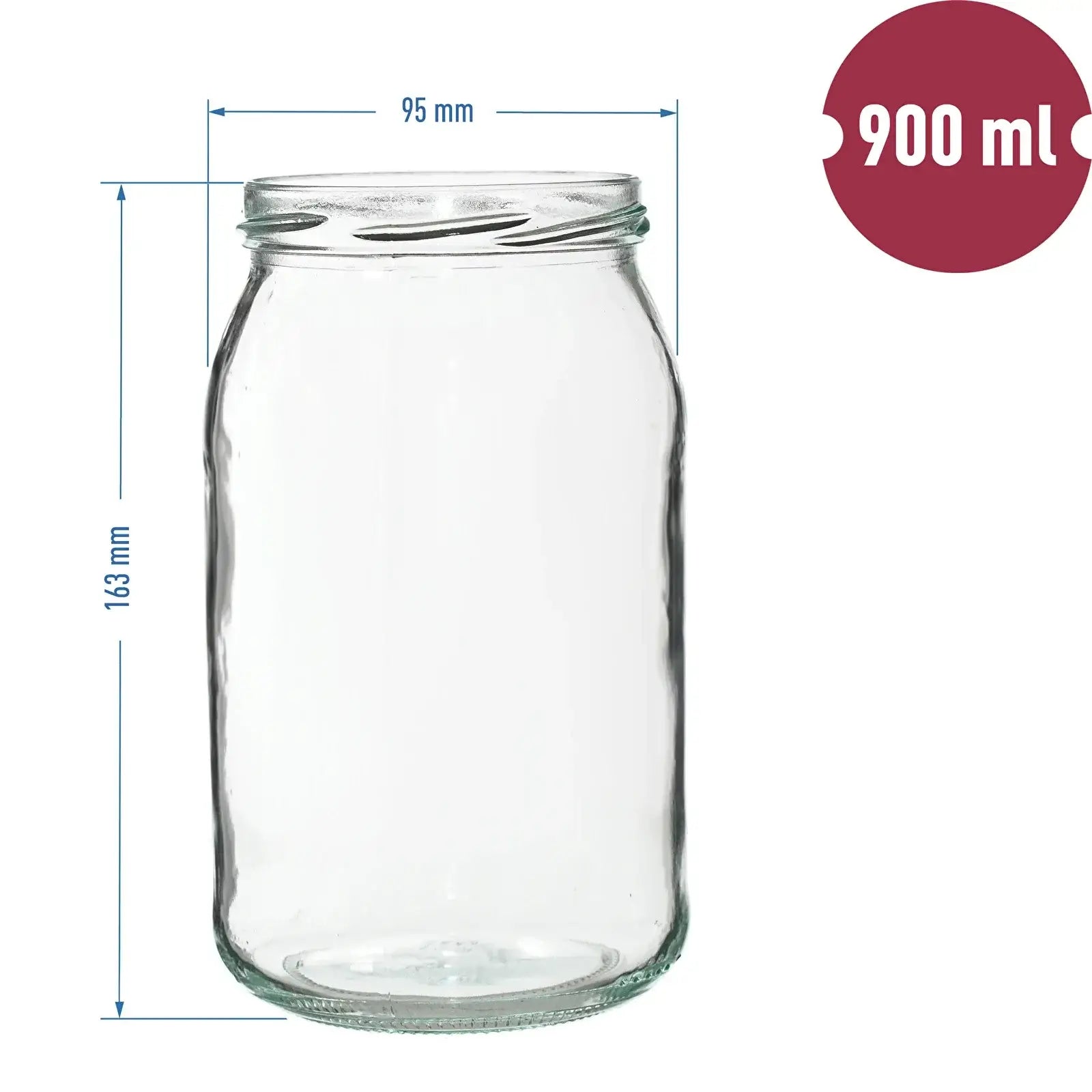 900ml Twist off Lid Jar Gold Lid x 6 | Browin Size
