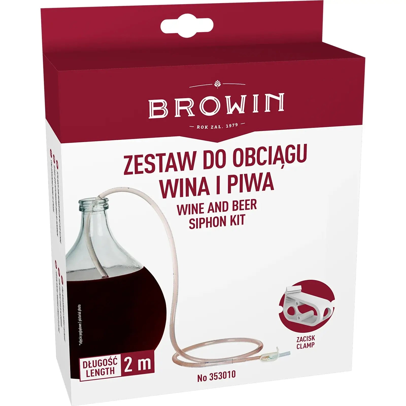 Browin Wine Siphon Hose / Tubing with Clamp