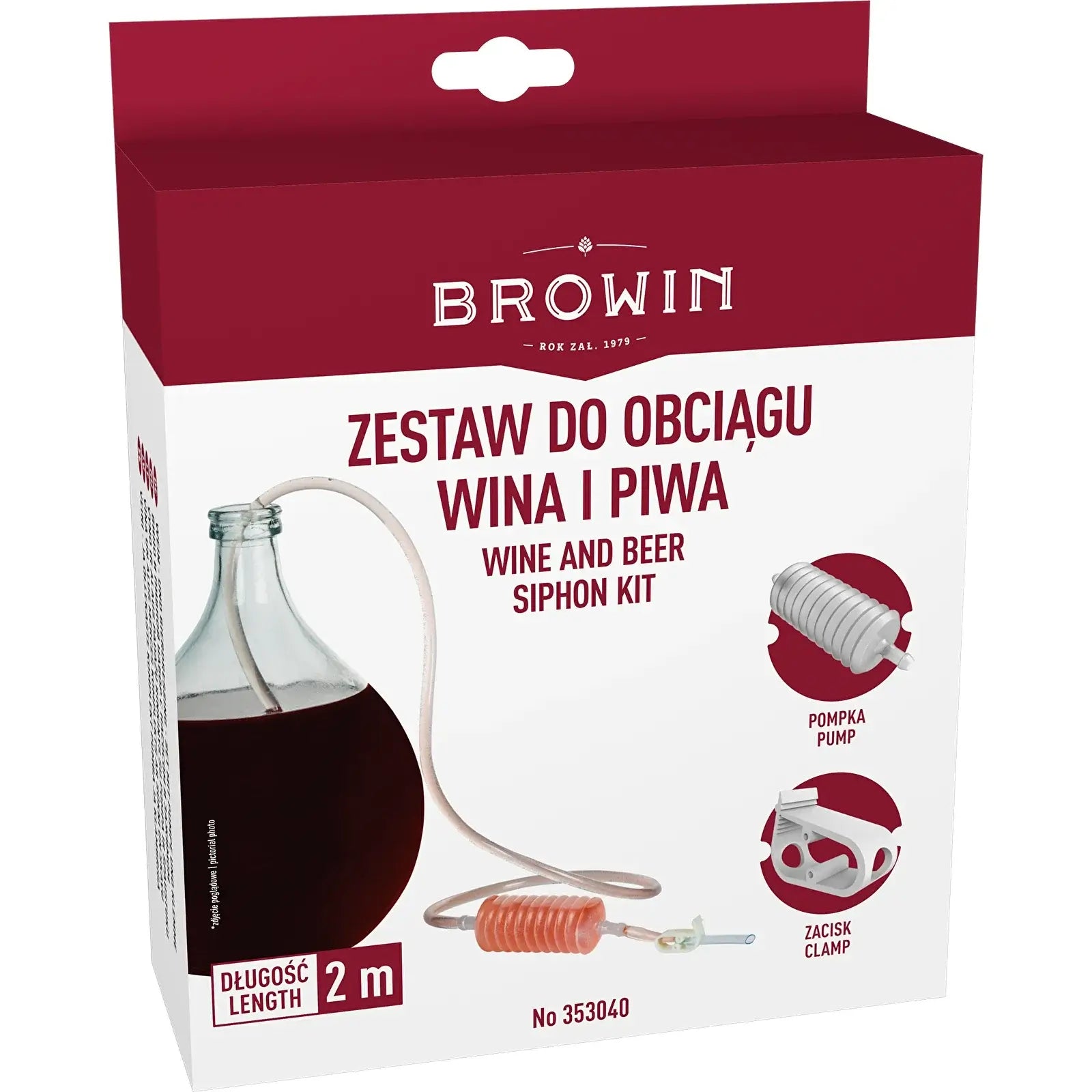 Browin Wine siphon hose tubing with hand pump