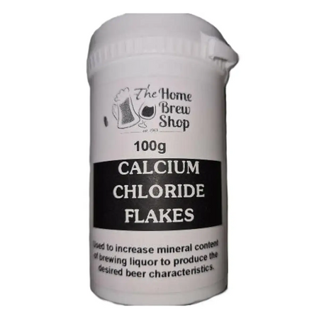 Calcium Chloride Flakes 100g Pot used to improve brewing quality and enhance beer characteristics.