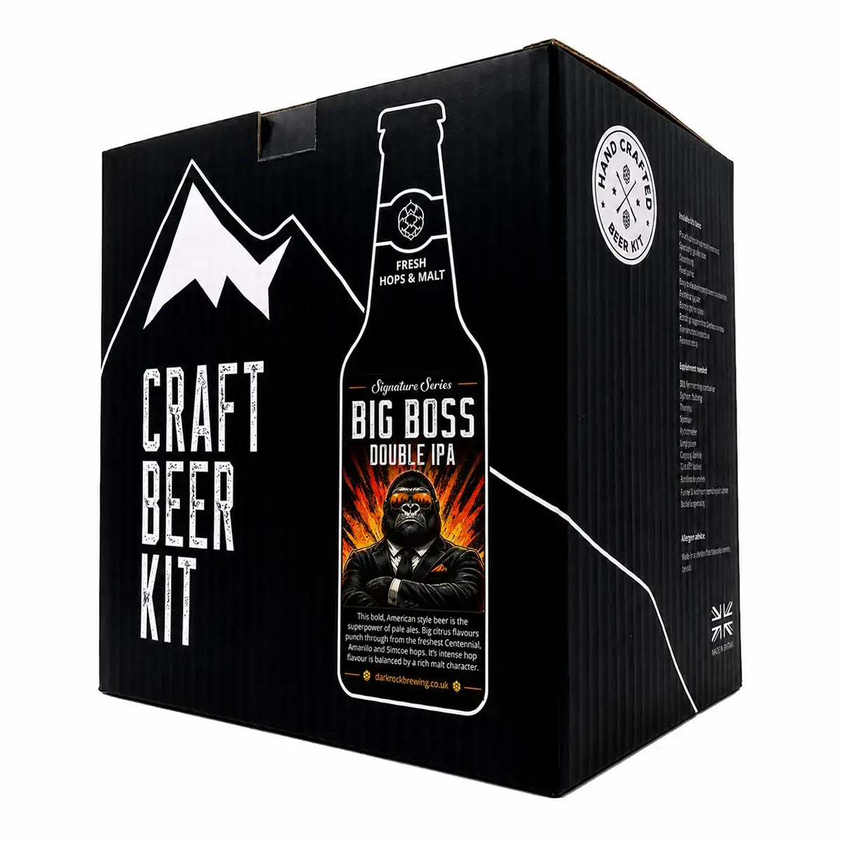 Dark Rock Signature Big Boss Double IPA Beer Kit packaging featuring bold design and graphic elements.