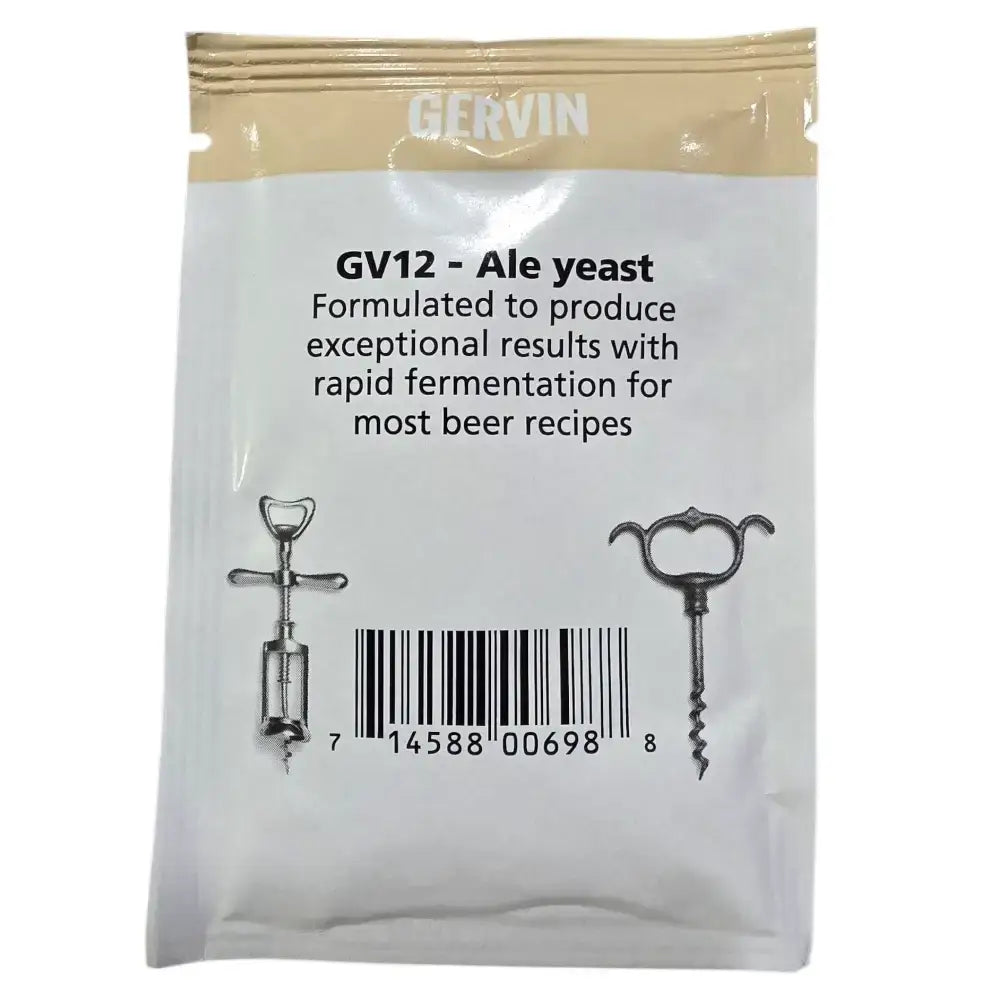 Gervin GV12 Ale Beer Yeast Front Packet