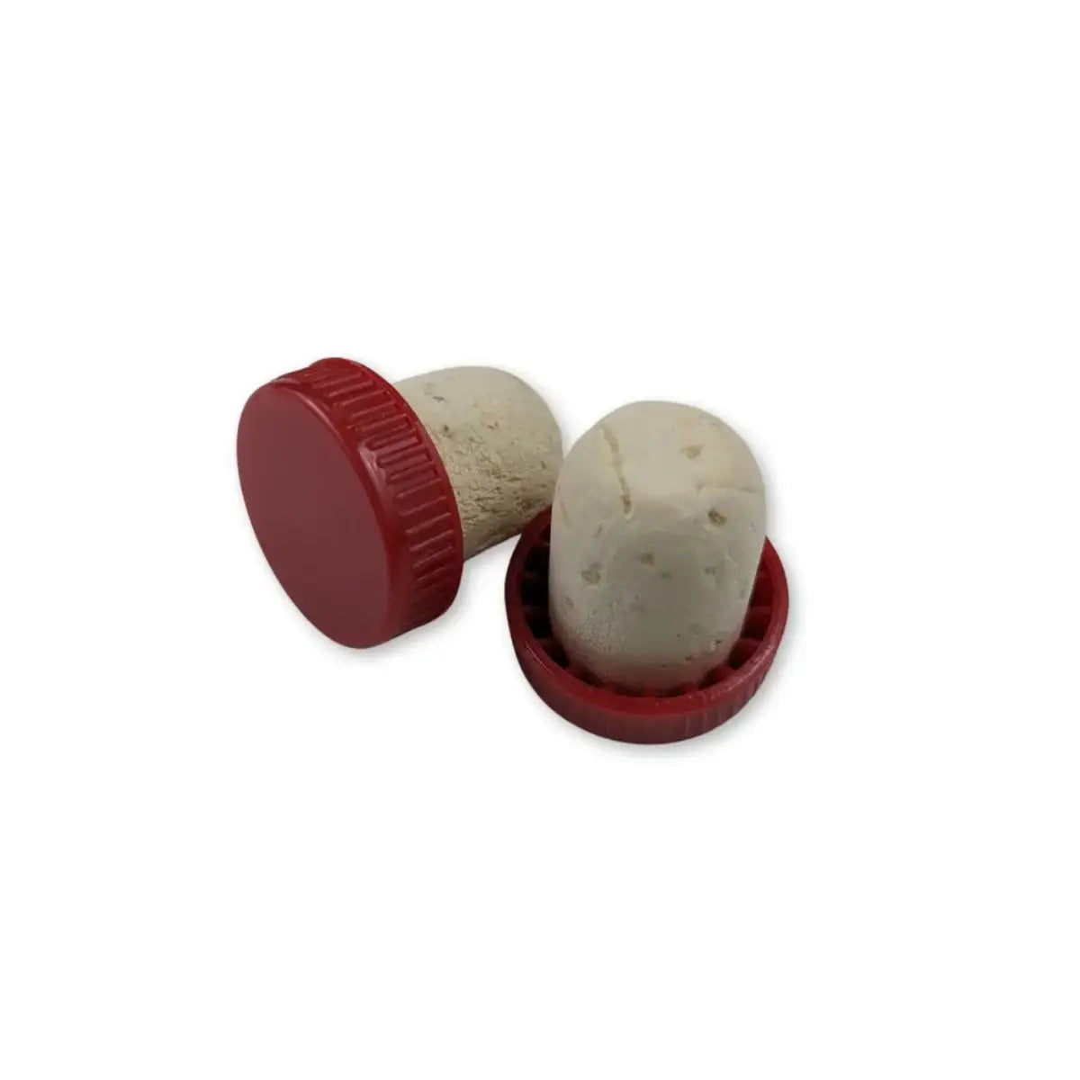 Red Plastic Top Cork Stoppers x30 for easy wine bottle sealing and short-term storage.