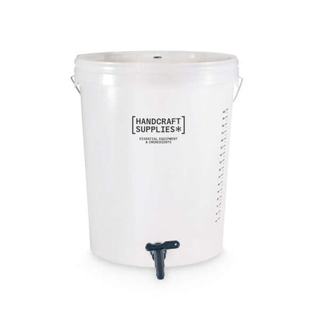 25 Litre Fermenter with Tap Lid & Grommet featuring side litre markings and sturdy tap for easy dispensing.