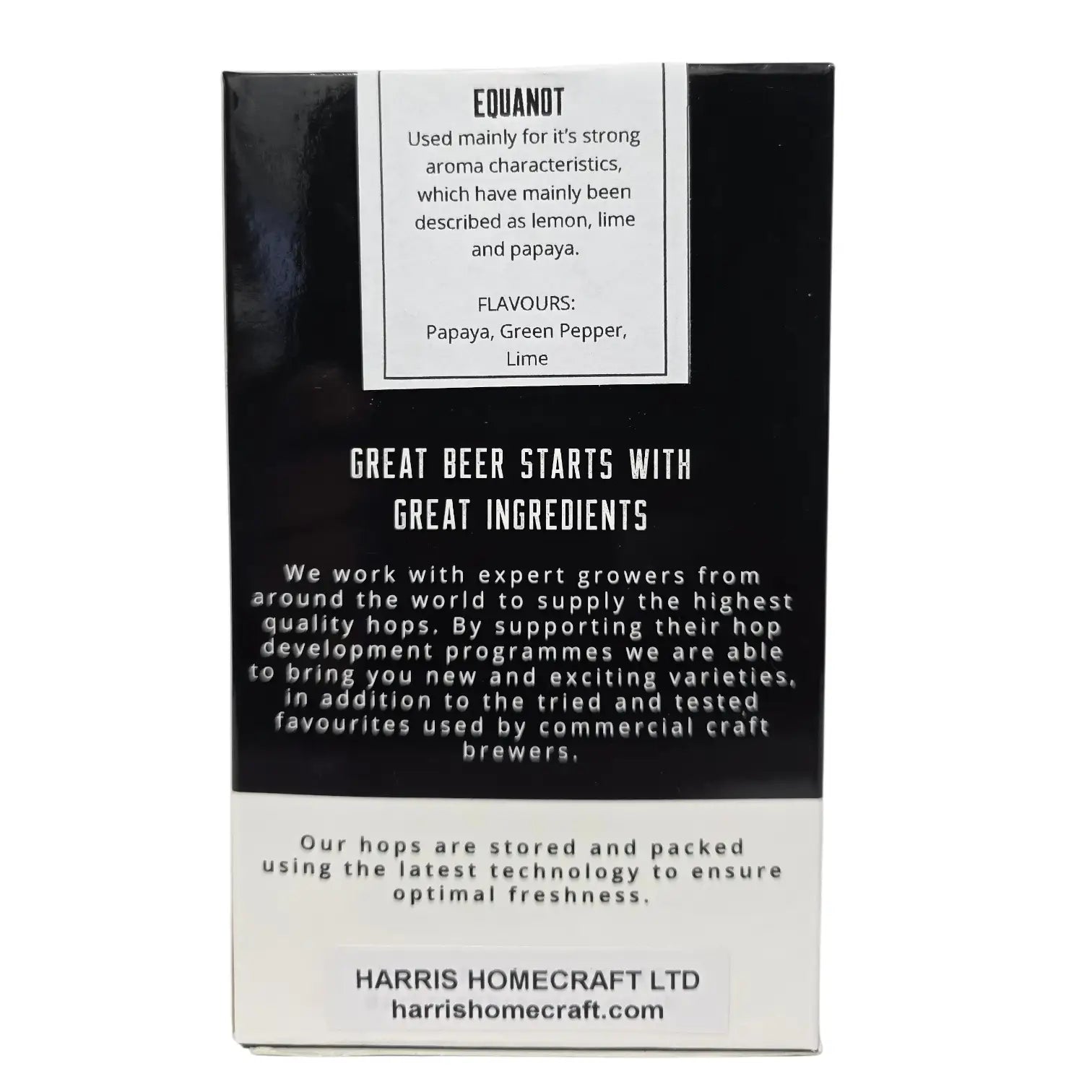 Harris Equanot Hop Pellets back of box