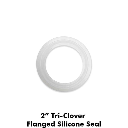 Kegland 2 inch Tri Clamp - Flanged Silicone Gasket Seal - KL44820, clear silicone seal for sanitary processes.