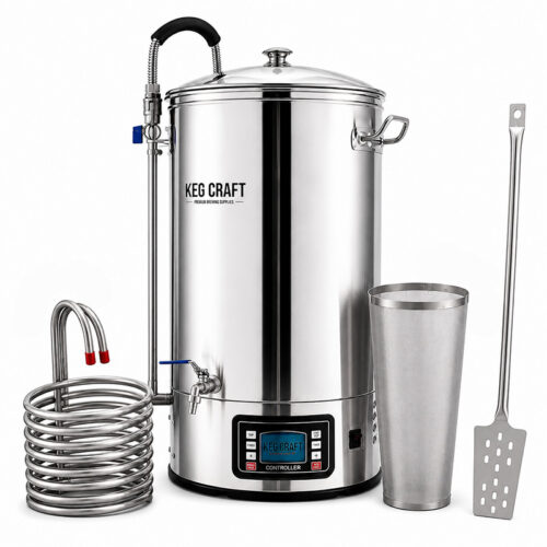 Keg Craft 35 Litre Complete Grain Brewing System with Wort Chiller, Hop Spider & Stainless Steel Paddle