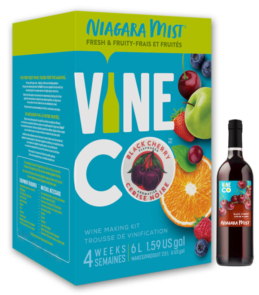 VineCo Niagara Mist Black Cherry Wine Kit 30 Bottle The Home Brew Shop 3492