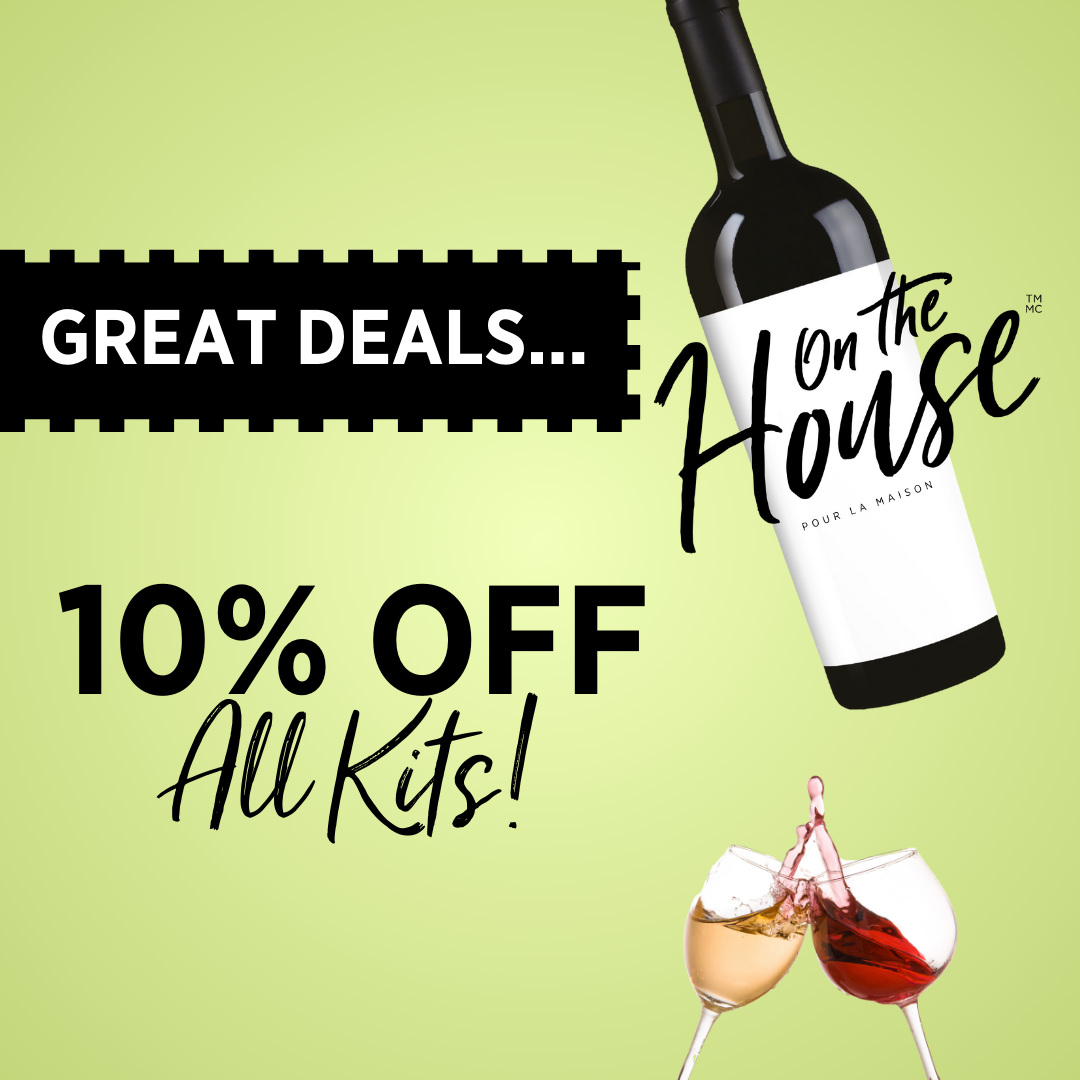 On The House Wine Kits Range 10% off Promo Front Page