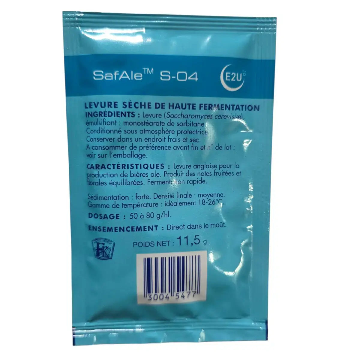 Safale S04 Beer Yeast Back of Packet