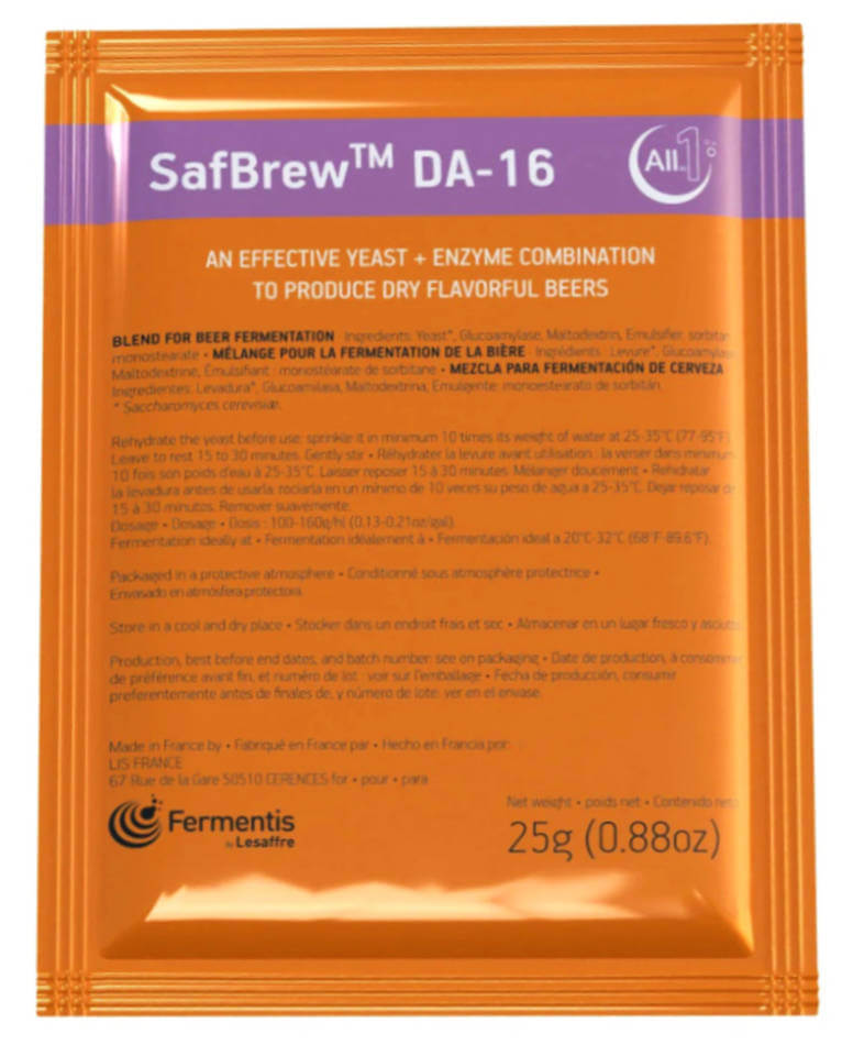 SafBrew™ DA-16 25g Beer Yeast | Fermentis - BBE 05/2026 The Home Brew Shop 0500769