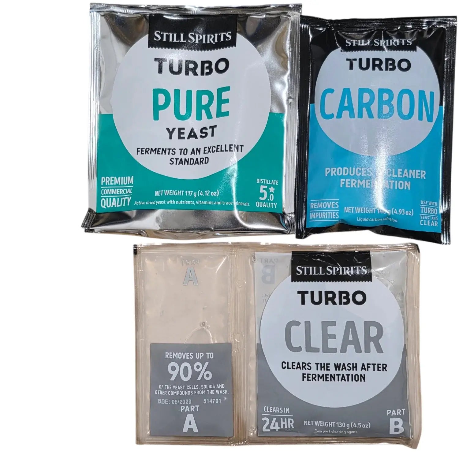 Still Spirits Pure Turbo Pack (Triple Pack) - Yeast - Clear - Carbon