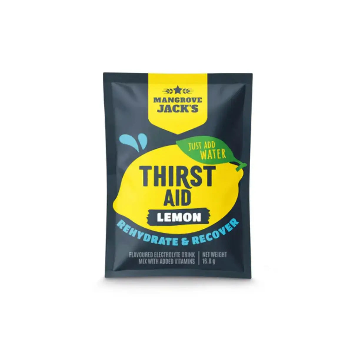 Thirst Aid 5 Pack - Mangrove Jack's rehydrate and recover electrolyte drink mix with lemon flavor.