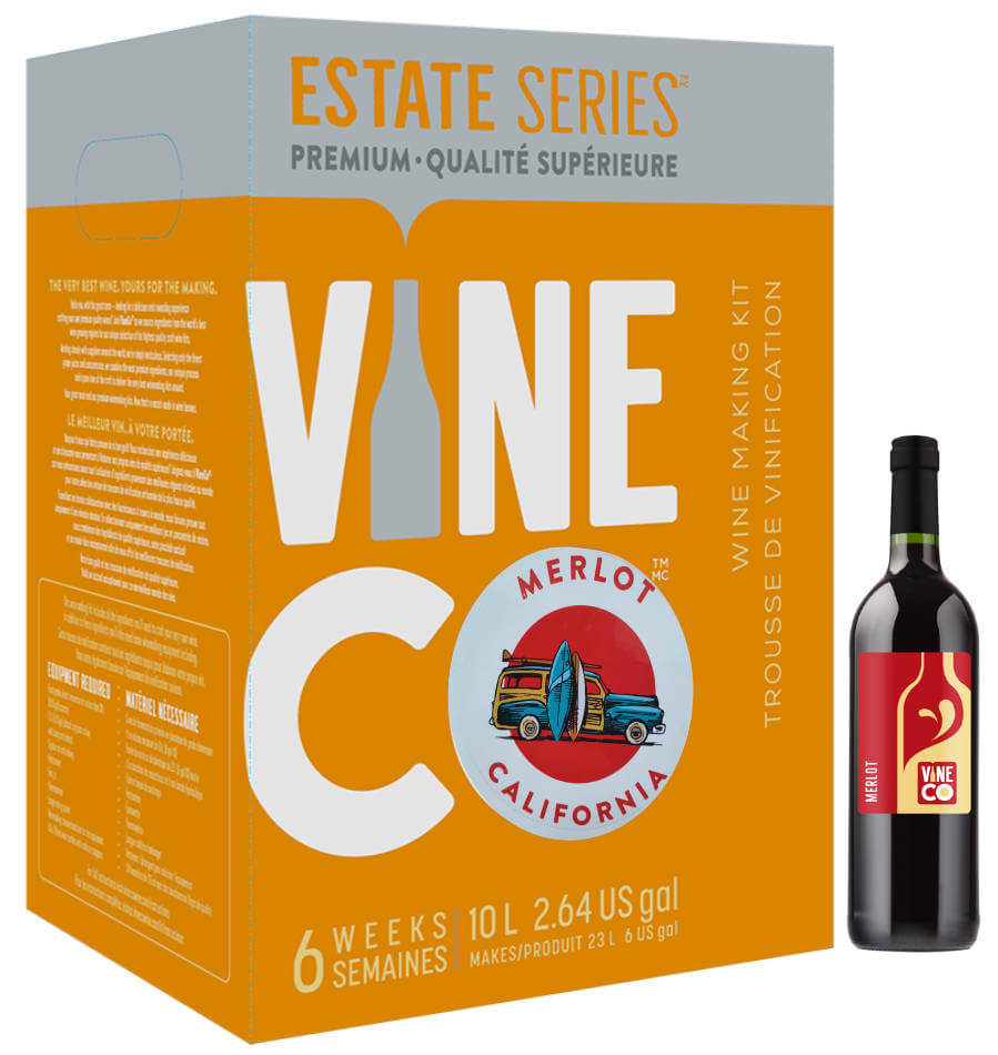 VineCo ESTATE Merlot Wine Kit 30 Bottle The Home Brew Shop 3362