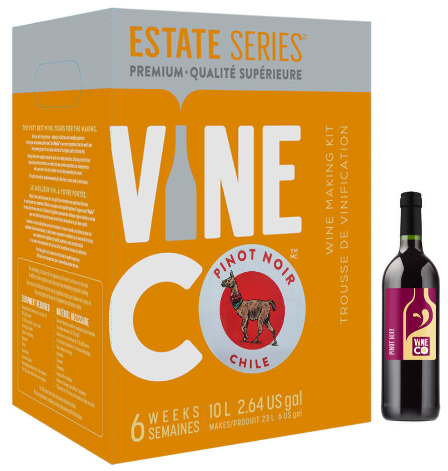 VineCo ESTATE Pinot Noir Wine Kit 30 Bottle The Home Brew Shop 3373