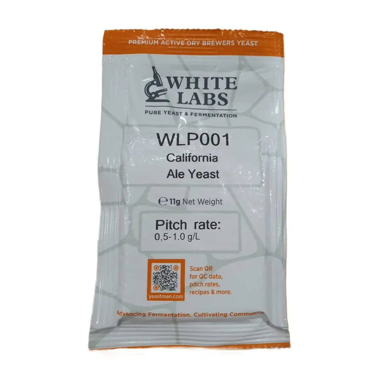 White Labs WLP001 California Ale Dried Beer Yeast 11g Front - The Home Brew Shop