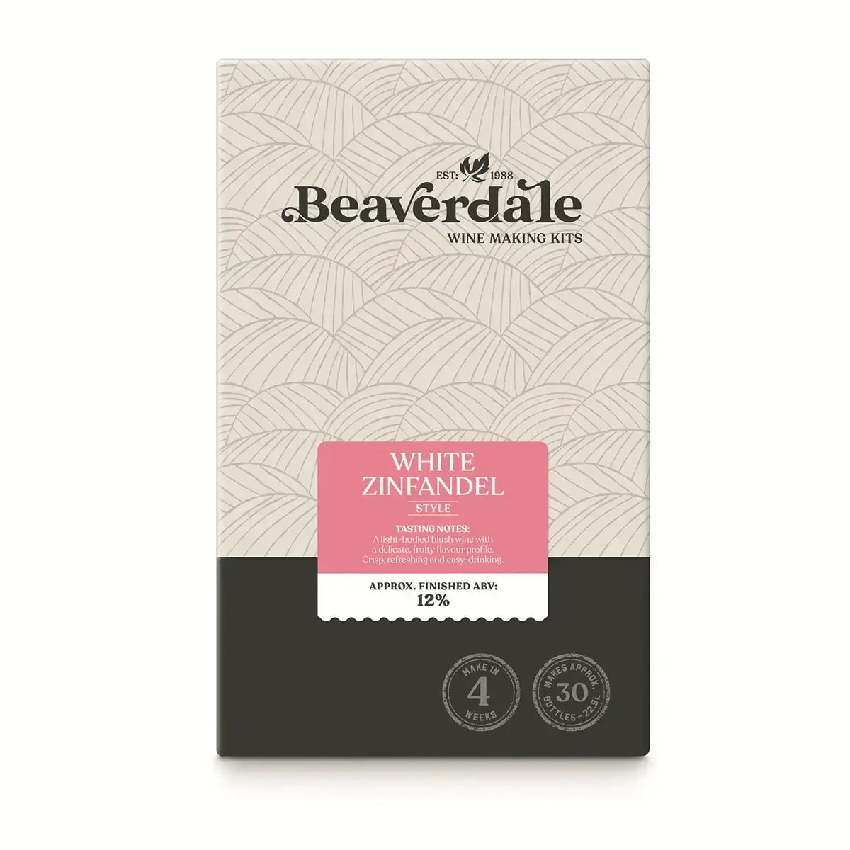 White Zinfandel (Blush Wine) Kit Beaverdale 30 Bottle front
