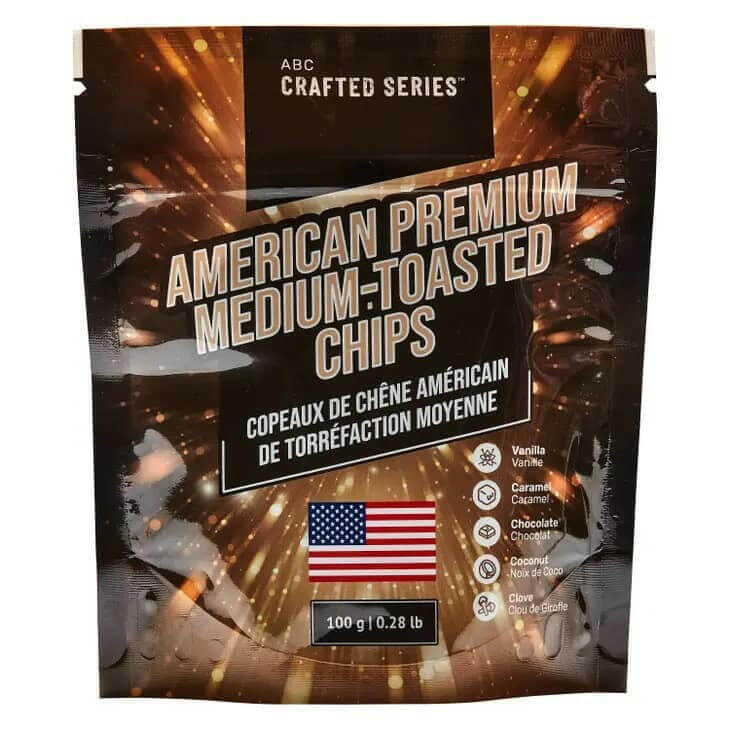 ABC American Premium Medium Toasted Oak Chips 100g | The Home Brew Shop | 17352