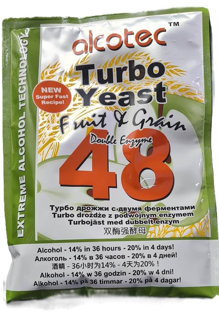 Fruit and Grain Turbo Yeast 48 | Alcotec | The Home Brew Shop | 31050