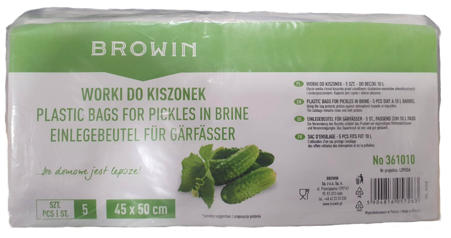 Barrel Plastic Bag 45x50cm for 10 Ltr Drums x5 | The Home Brew Shop | 361010