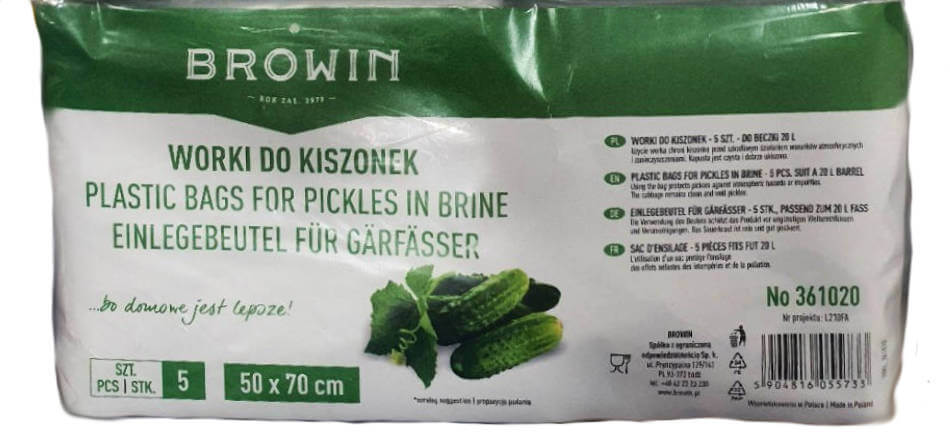 Barrel Plastic Bag 50x70cm for 20Ltr Drums x5 | The Home Brew Shop | 361020