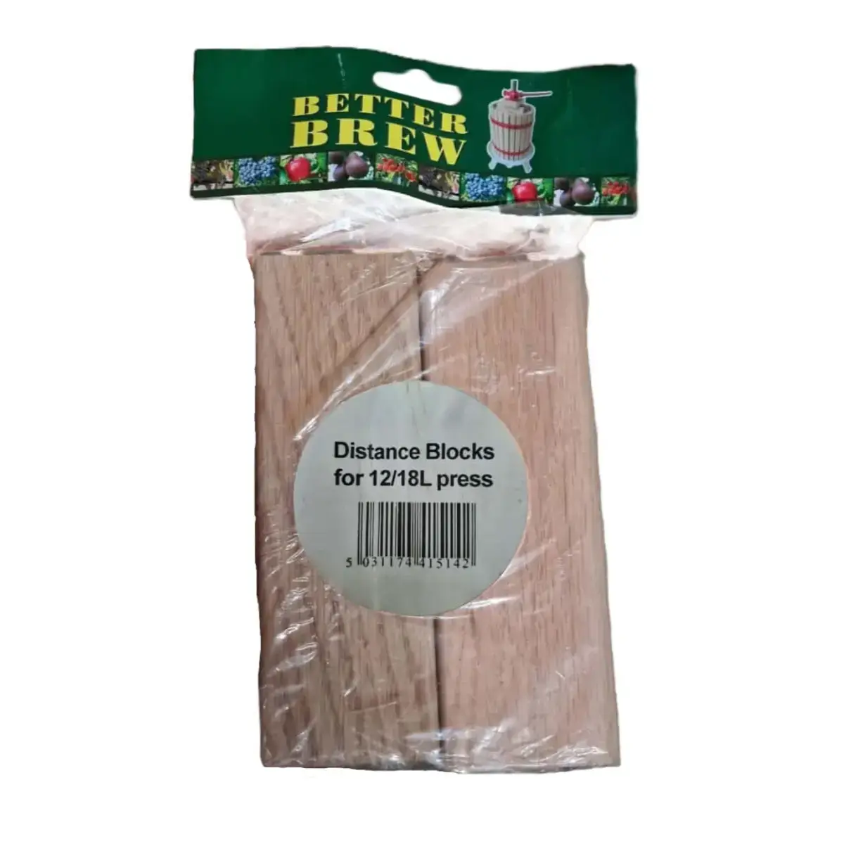 Better Brew Extra Blocks for 12/18 Litre Press packaging with two wooden blocks.