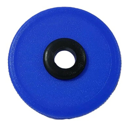 Plastic Blue / Black Demijohn Cap with Grommet - Blue cap with black grommet for demijohn use.
