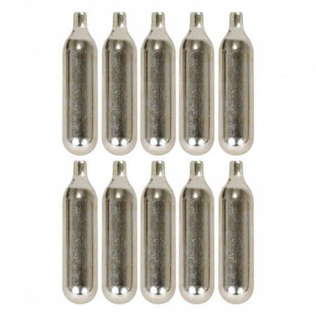 CO₂ Gas Bulbs Non Threaded 16g, 10 pack of food-grade CO₂ cartridges for beverage carbonation.
