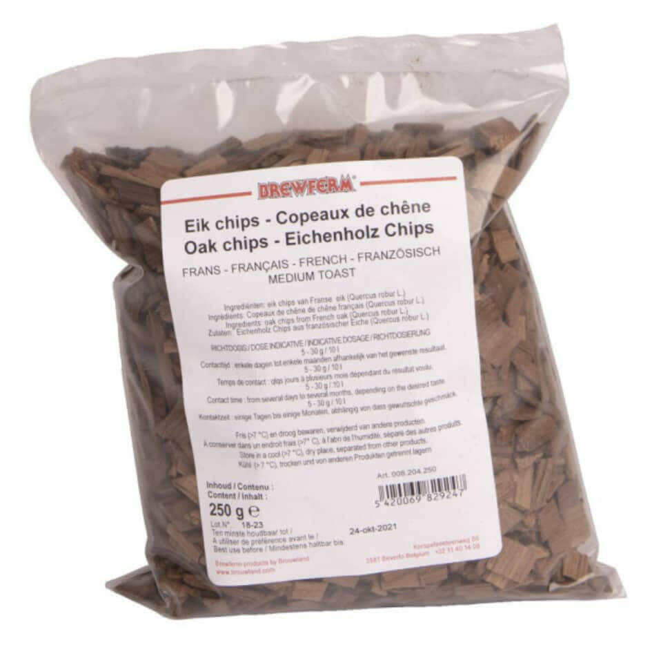 French Oak Chips Medium Toast 250g | The Home Brew Shop | 5204250