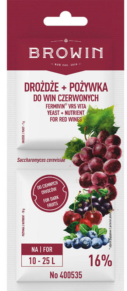 Browin Yeast & Nutrient for Red Wines VR5 Vita | The Home Brew Shop | 400535