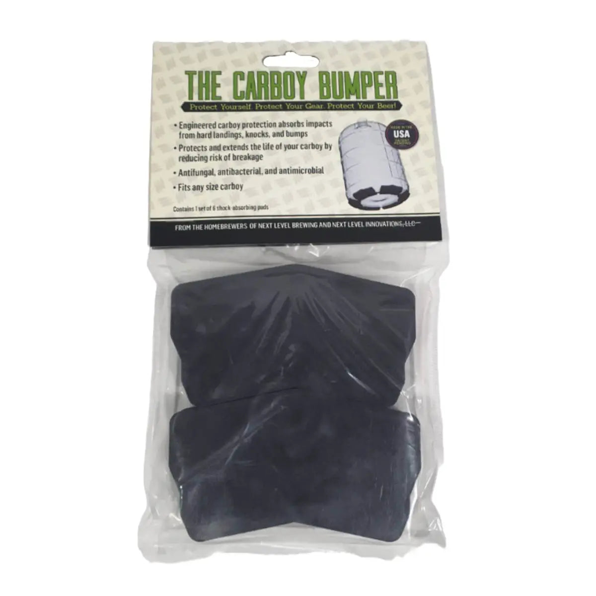 The Carboy Bumper - Glass Carboys packaging showing protective features for preventing glass breakage.