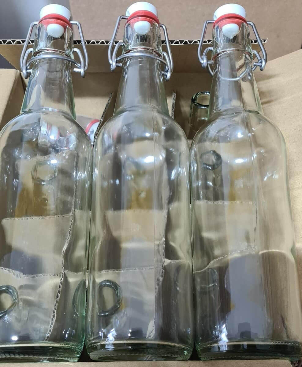 Clear Swing Top Beer Bottle 500ml x 12 GLASS | The Home Brew Shop | 445562 - 7029