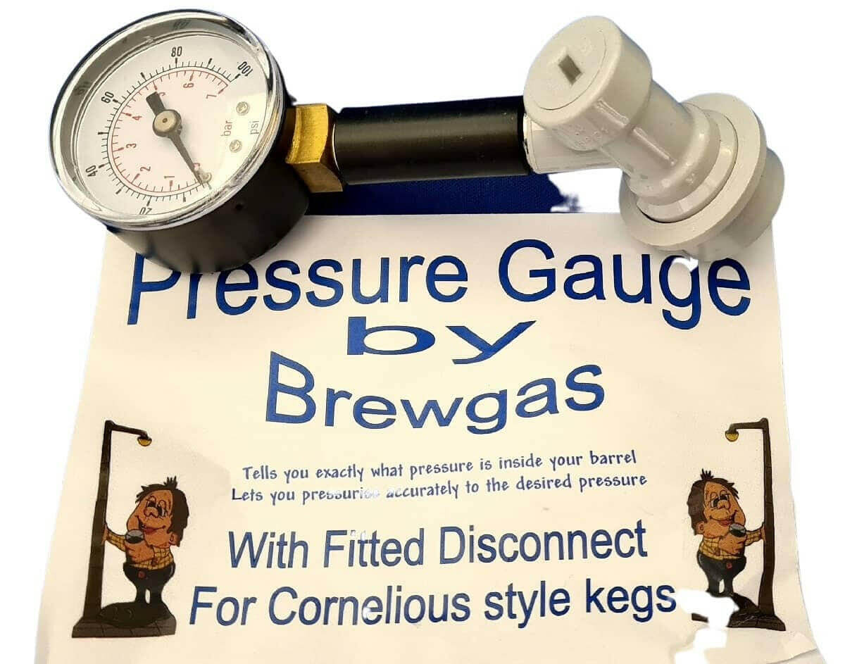 Cornelius Pressure Gauge With Disconnect | The Home Brew Shop | 479900