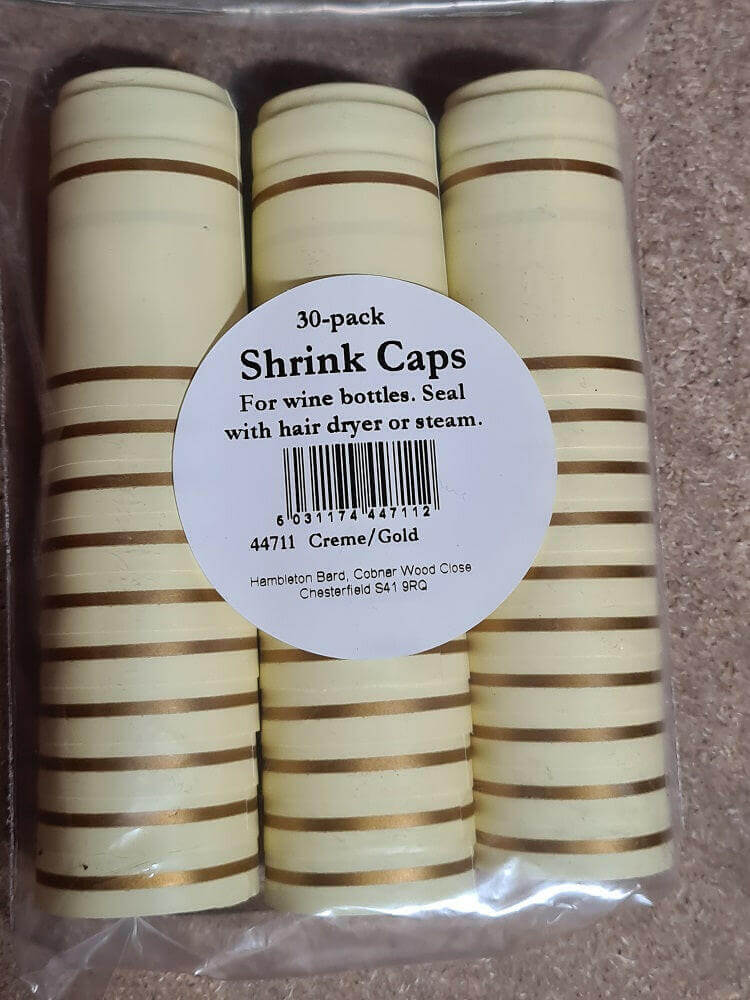 Shrink capsules - 30 Cream with Gold Bands | The Home Brew Shop | 44711