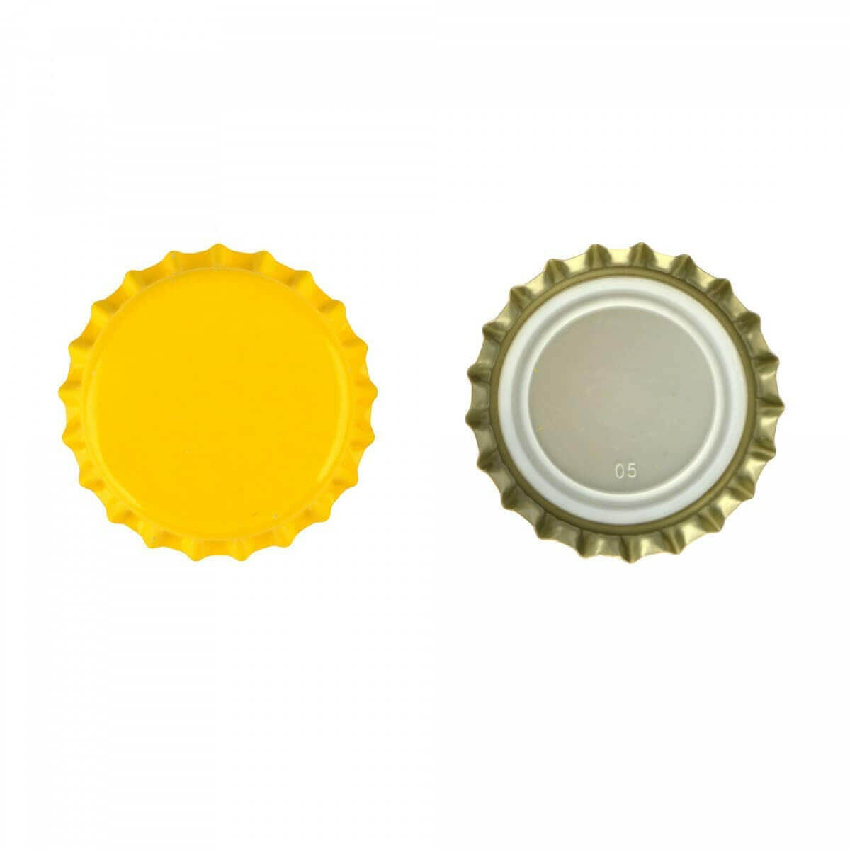 Crown Caps - Yellow - 100 pack | The Home Brew Shop | 101320