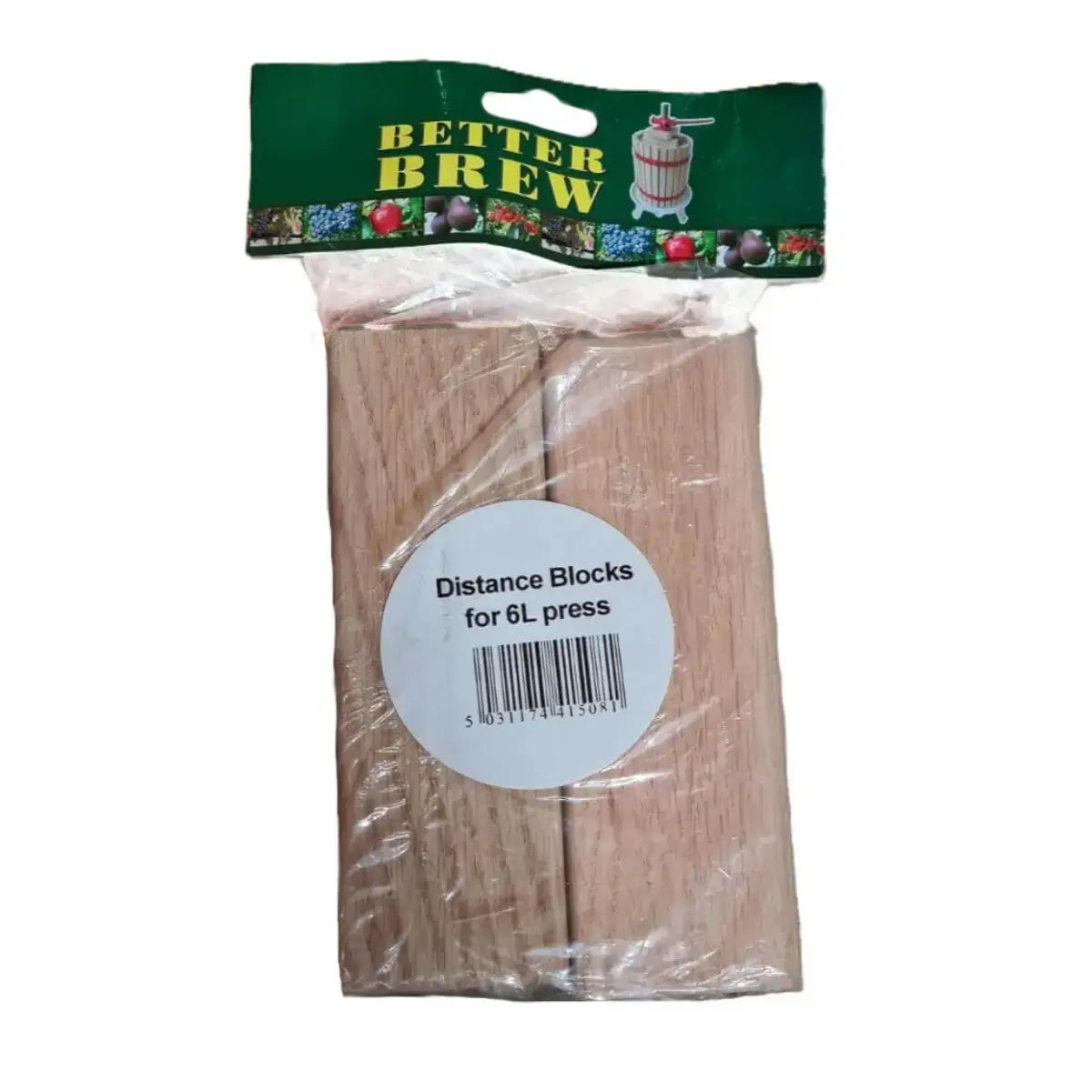 Extra Blocks for Better Brew 6 litre Press packaging with wood blocks for improved juice extraction.