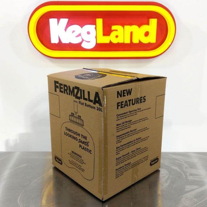 FermZilla 30L Home Brew Starter Kit with Bottle Capper packaging displayed with KegLand logo in background.