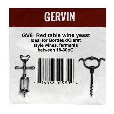 Gervin GV8 Red Table Wine Yeast | The Home Brew Shop | 100993 - 6073