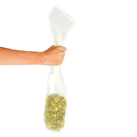 Hop Sock Bag - 15 x 58 CM - KL06767 holding dried hops for brewing, suitable for dry hopping and reusable.