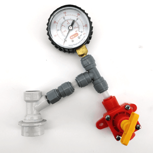 Kegland Spunding Valve With Pressure Gauge - 5/16" Pushfit, Ball Lock, For Homebrew