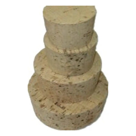 2 1/4 inch cork (5.72cm approx) tapered corks stacked for container closure solutions.